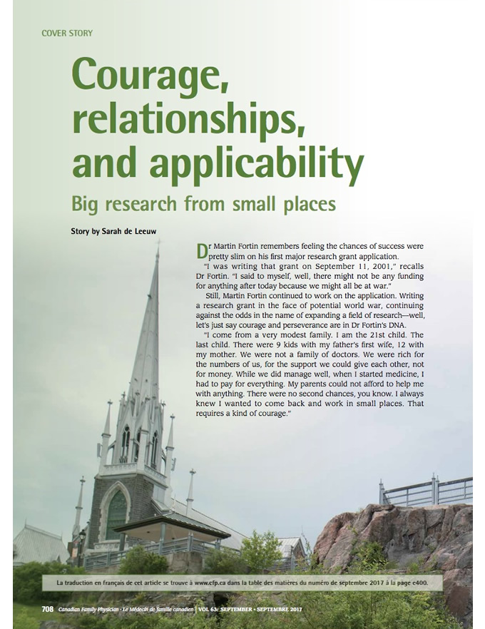 Courage, relationships, and applicability: Big research from small places